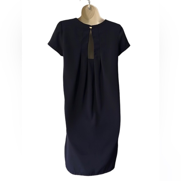 H&M Navy Work Dress Back Cut Out Midi Length size 2 - Picture 2 of 8